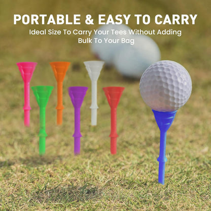 Golf Tees Plastic 3 1/4 Inch Upgrade Unbreakable Bulk 30 Pack Reduce Friction Side Spin Durable Stable 83 Mm Long Tee for Golfer Practice