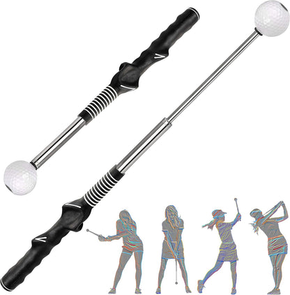 Retractable Golf Swing Trainer - Right-Handed Grip & Swing Aid for Warm-Up, Indoor Practice, Strength & Tempo Training - Ideal Golf Accessories for Chipping and Hitting