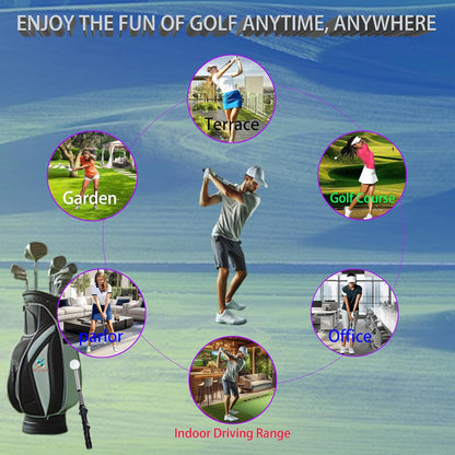 Retractable Golf Swing Trainer - Right-Handed Grip & Swing Aid for Warm-Up, Indoor Practice, Strength & Tempo Training - Ideal Golf Accessories for Chipping and Hitting