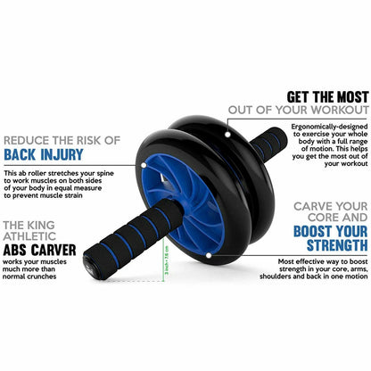 Ab Roller Dual-Wheel Core Trainer Non-Slip Abdominal Fitness Exercise Tool Gym