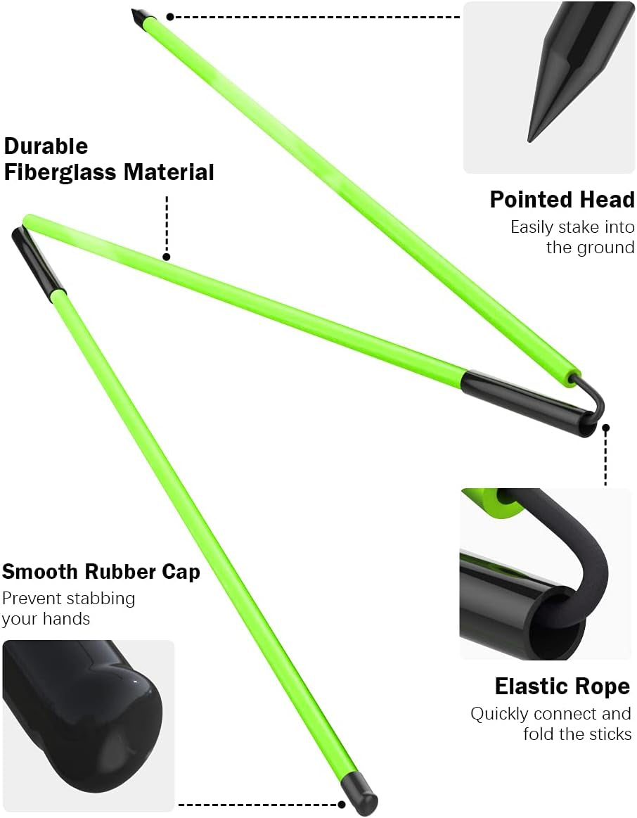 Golf Alignment Sticks - Collapsible Golf Practice Rods for Aiming, Putting, Full Swing Trainer, Posture Corrector with Clear Tube Case, Portable Golf Training Equipment